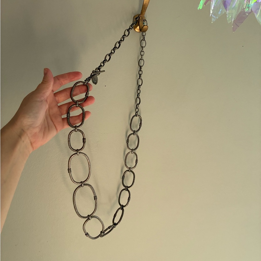 Y2K‎ Whimsigoth Silver Toned Chain Link Slouchy Belt